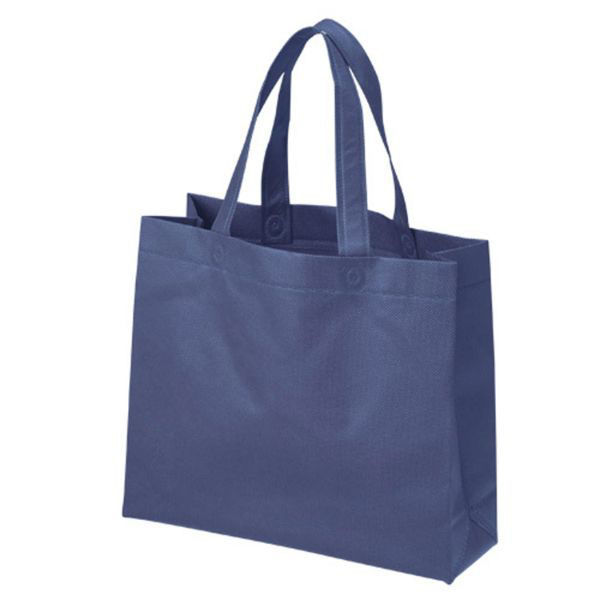 廣川 エコバッグ 不織布A4マチ付きバッグ ネイビー 239045 1ケース(400個(1個×400))（直送品）