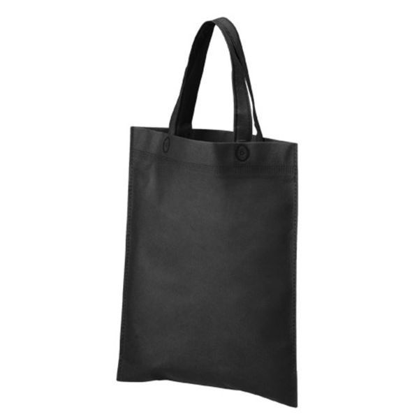廣川 エコバッグ 不織布A4手提げバッグ 黒 239243 1ケース(500個(1個×500))（直送品）