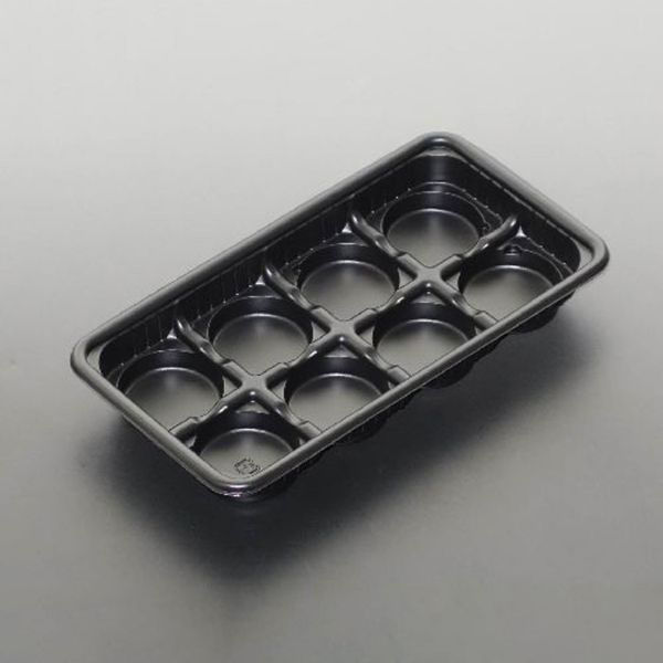 廣川 透明トレー シューマイ 8ケY-2(黒) 30385301 1ケース(2100個(100個×21))（直送品）