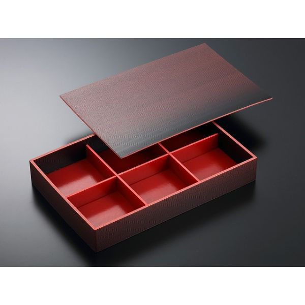 中央化学 折箱 夢御膳 墨柾 6色 共蓋付 352559 1ケース(80個(10個×8))（直送品）