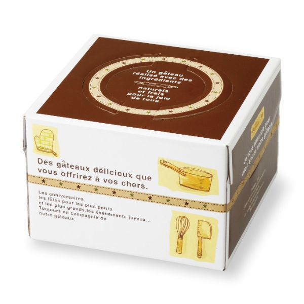 石渡 ケーキ箱 デコレーション箱 おいしいケーキ箱 茶色 130H 4.5号 84650 1ケース(100個)（直送品）