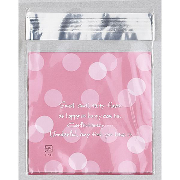 福重 製菓袋 D91-P ドットピンク 中 D-91-P 1ケース(18000個(1000個×18))（直送品）