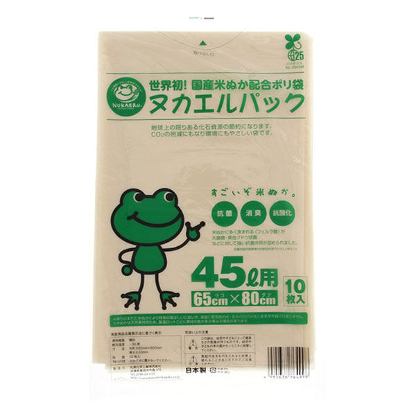 丸真化学工業 NUKAERU4530 ゴミ袋45L ヌカエルパッ 4985638764998 1セット(10枚入×35冊 合計350枚)（直送品）