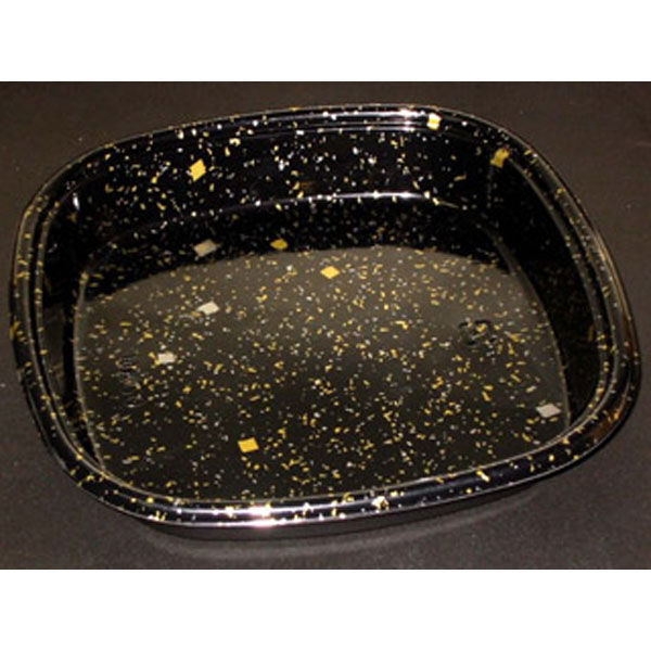 中央化学 寿司桶 HS 角桶 20 黒金箔-BK 身 346395 1袋(10個)（直送品）