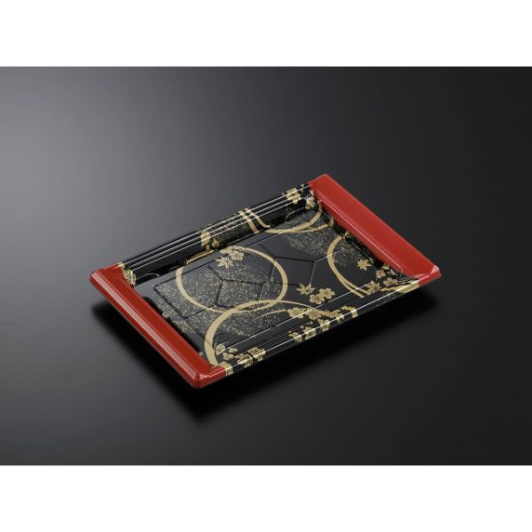 中央化学 刺身容器 CF 宴角 30-20 花泉R-BK 身 178335 1ケース(300個(20個×（直送品）