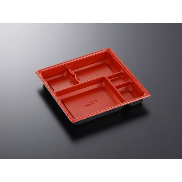 中央化学 弁当容器 CT 千歳 K20A 赤-BK 身 370890 1ケース(400個(50個×（直送品）