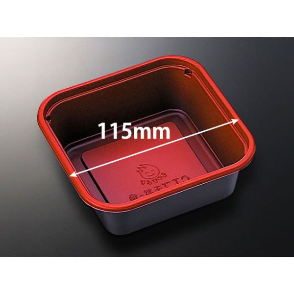 中央化学 どんぶり容器 CT プチ丼 角 赤-BK 身 10538 1袋(50個)（直送品）