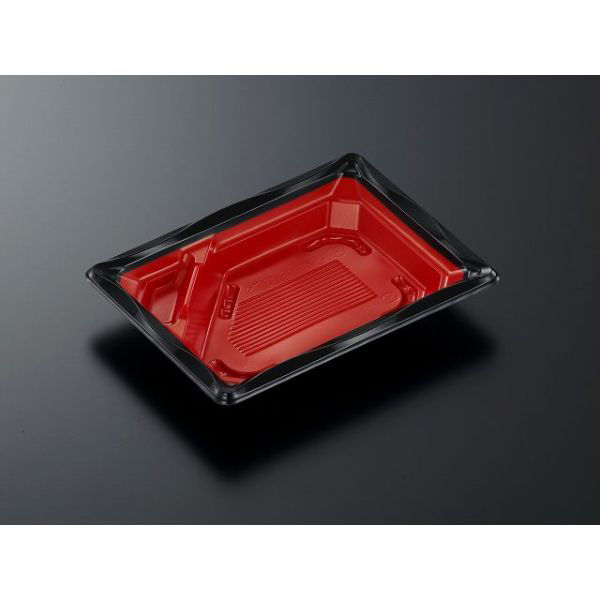 中央化学 弁当容器 CT いろは 18-13TS 赤黒-BK 身 345710 1袋(50個)（直送品）