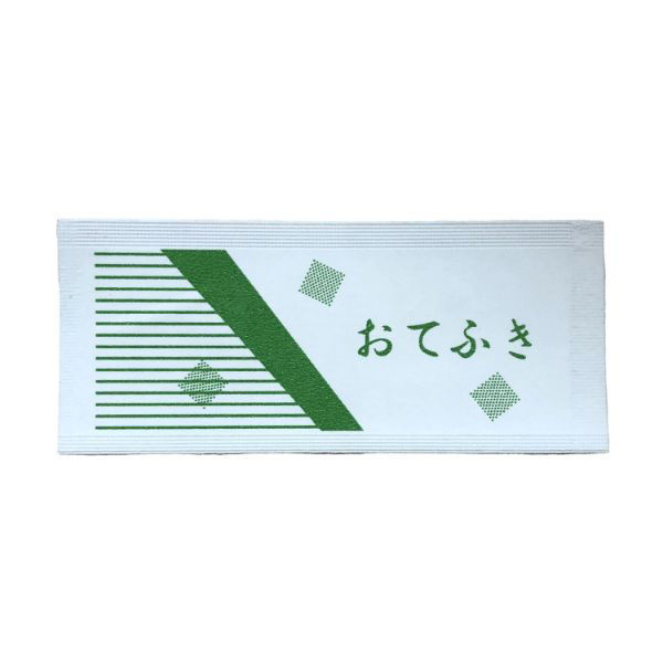 マスキ 不織布おしぼり おてふき 細型スリム(アルミ)緑 7020672 1袋(500個)（直送品）