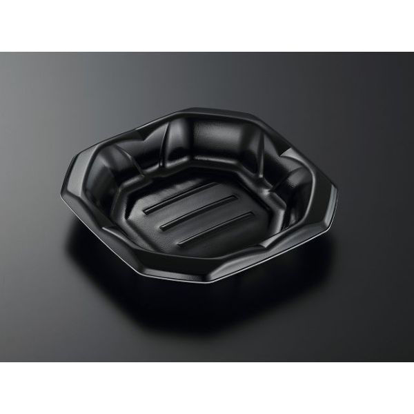 中央化学 刺身容器 波音桶 20-20F 黒 385583 1ケース(600個(50個×12))（直送品）