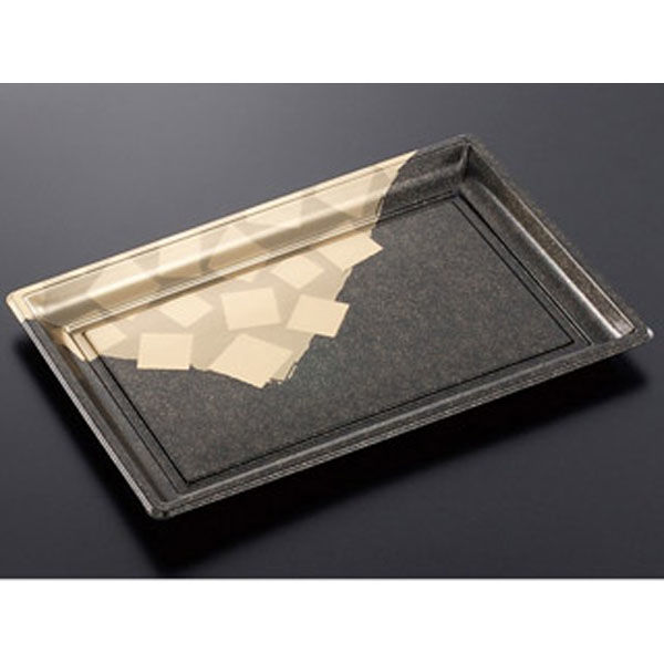 中央化学 刺身容器 DX 角皿 特4 金砂目-BK 身 349167 1ケース(100個(25個×（直送品）