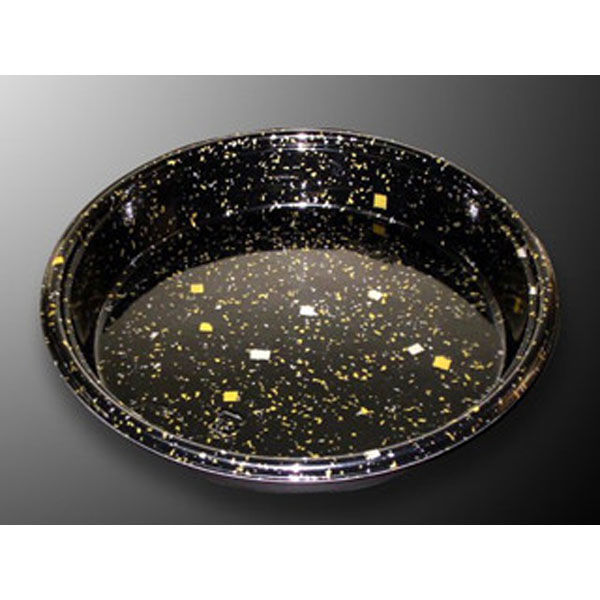 中央化学 寿司桶 HS 丸桶 20 黒金箔-BK 身 346353 1袋(10個)（直送品）