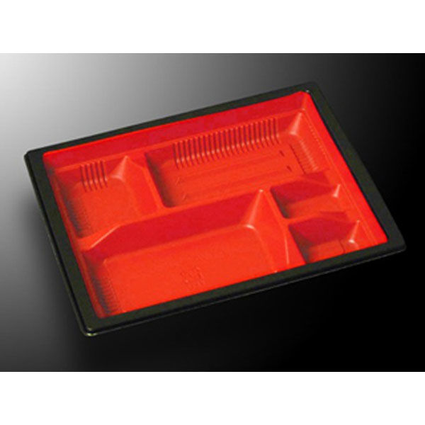 中央化学 弁当容器 CT WF-22B-27 赤黒-BK 身L 23689 1ケース(600個(50個×（直送品）