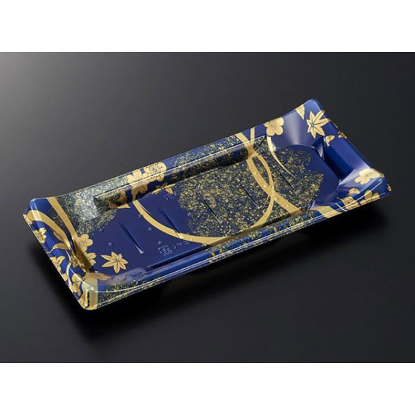 中央化学 寿司容器 HS 波ね皿 24-11 松月青-BK 身 387662 1ケース(900個(50個×18))（直送品）