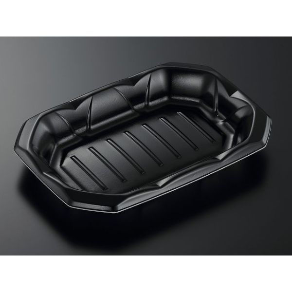 中央化学 刺身容器 波音桶 20-28F 黒 385799 1ケース(400個(50個×8))（直送品）