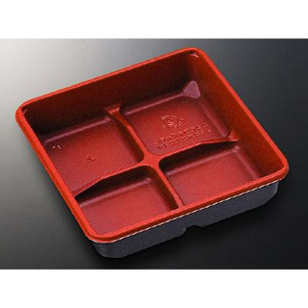 中央化学 弁当容器 CT 2段幕の内 上 赤-BK 身 10967 1ケース(600個(50個×12))（直送品）