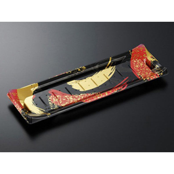 中央化学 寿司容器 HS 波ね皿 33-11 光琳R-BK 身 157271 1ケース(600個(50個×12))（直送品）