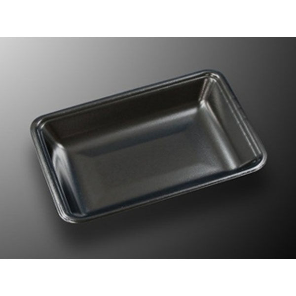 中央化学 発泡トレー CN 20-15F 黒-BK (L) 225664 1袋(100個)（直送品）