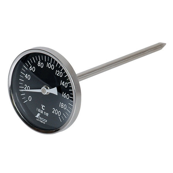 シンワ測定 温度計 Vー4 丸T字型 0~200°C Φ8×20cm 白目盛 73012 1個（直送品）