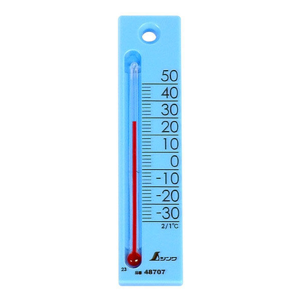 シンワ測定 温度計 プチサーモ スクエア たて 12cm ブルー 48707 1個（直送品）