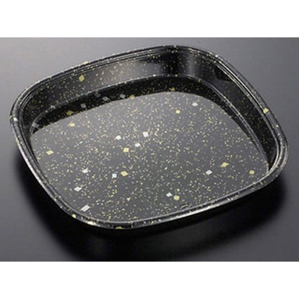 中央化学 寿司桶 HS 角桶 40 黒金箔-BK 身 108183 1袋(10個)（直送品）