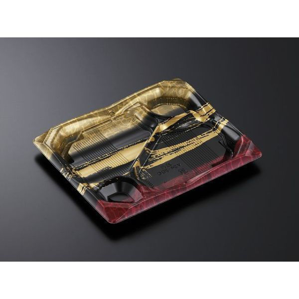 中央化学 弁当容器 CT 波音V 24-20C ひめのR-BK 235879 1袋(50個)（直送品）