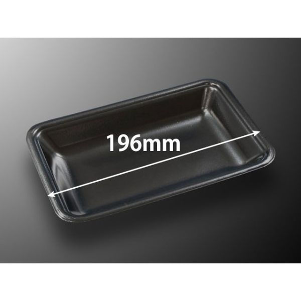 中央化学 発泡トレー CN 20-13F 黒-BK 336107 1袋(100個)（直送品）
