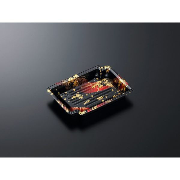 中央化学 刺身容器 CF かく鉢 17-12 竹霞R-BK 身 207043 1袋(50個)（直送品）