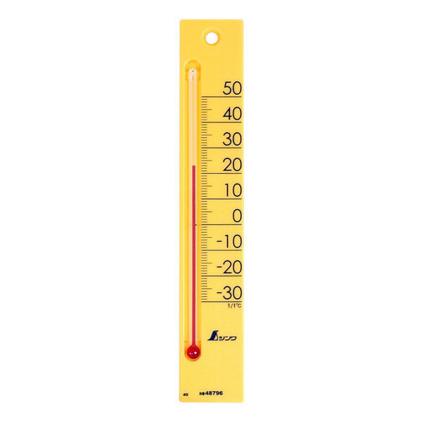 シンワ測定 温度計 プチサーモ スクエア たて 20cm イエロー 48796 1個（直送品）