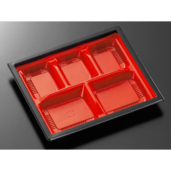 中央化学 弁当容器 CT WF-22I-27 赤黒-BK 身L 24596 1ケース(600個(50個×（直送品）
