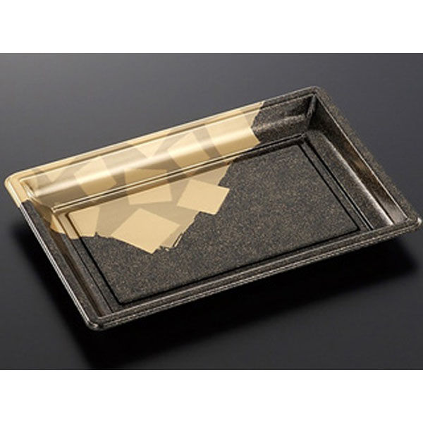 中央化学 刺身容器 DX 角皿 特2 金砂目-BK 身 104331 1ケース(200個(25個×（直送品）