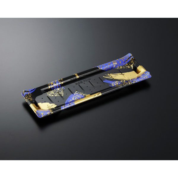 中央化学 寿司容器 HS 波ね皿 33-11 光琳BK-BK 身 157362 1ケース(600個(50個×12))（直送品）