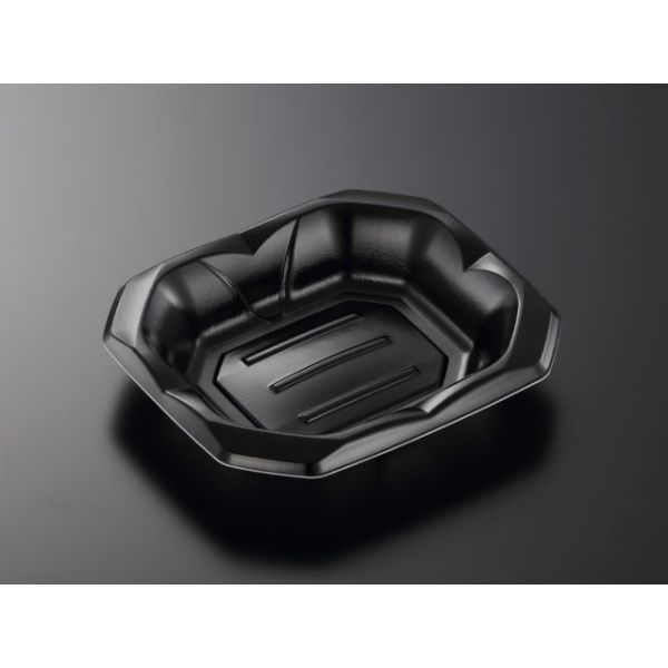 中央化学 刺身容器 波音桶 20-17F 黒 386334 1袋(50個)（直送品）