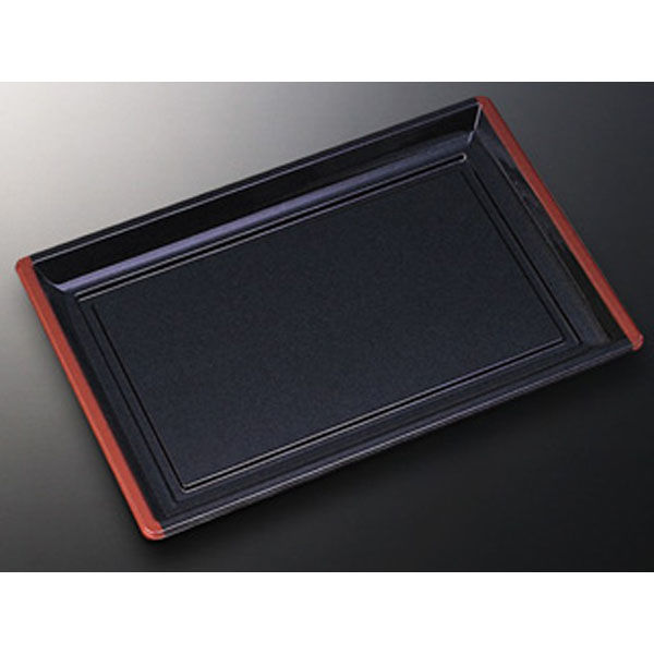 中央化学 刺身容器 HS 角皿 特4黒 106708 1ケース(100個(25個×4))（直送品）