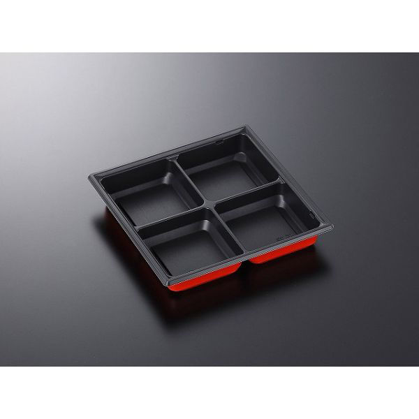 中央化学 弁当容器 CT 千歳 K18M BK-赤 身 370726 1袋(50個)（直送品）