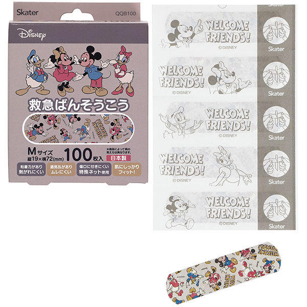 スケーター QQB100 救急絆創膏(ばんそうこう) M 100枚入