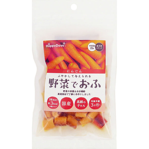 ペットプロジャパン ハッピーデイズ 野菜でおふ にんじん味 25g 298017 1袋（直送品）