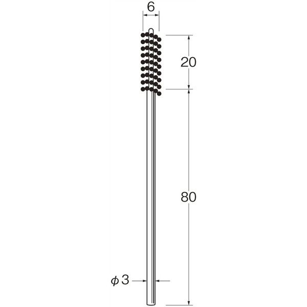 日本精密機械工作 軸付き玉型ブラシ #120 B7511 1パック（直送品）