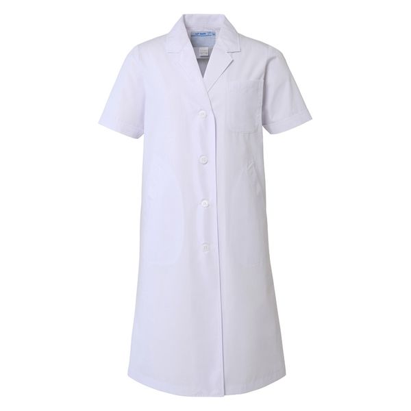 アプロンアパレル レディス診察衣シングル型半袖(ホワイト)Lサイズ 122-30AP-L 1枚（直送品）