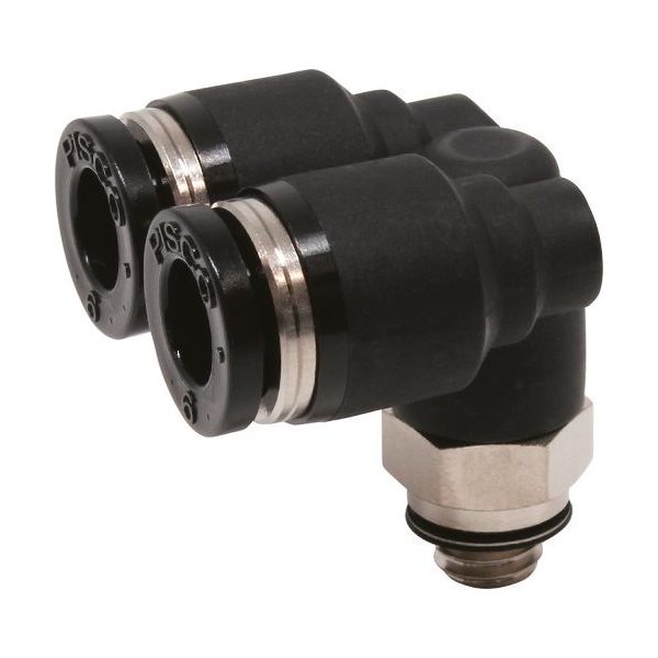 日本ピスコ ピスコ チューブフィッティング ブランチエルボチューブ6ネジM6 PAX6-M6 1セット(10個) 809-5177（直送品）