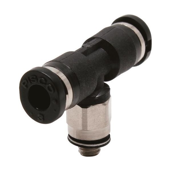 日本ピスコ ピスコ チューブフィッティングミニ ティーチューブ3ネジM3色M PB3-M3M 1セット(10個) 809-5334（直送品）