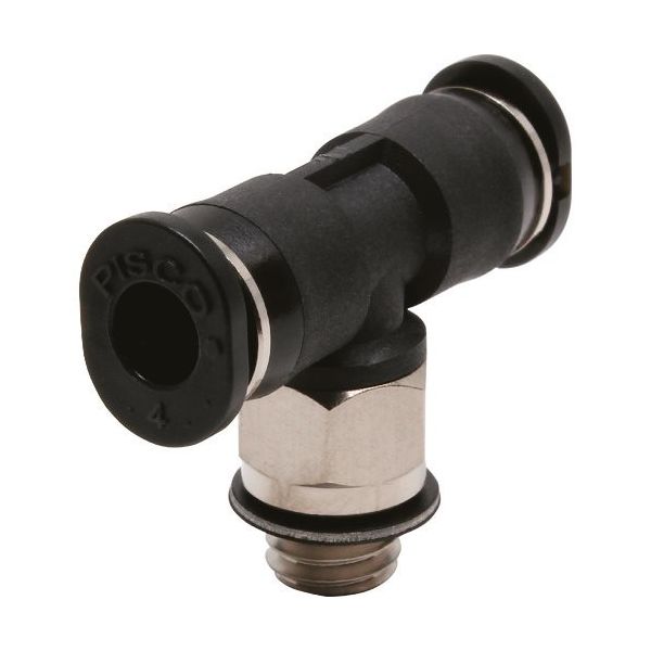 日本ピスコ ピスコ チューブフィッティングミニ ティーチューブ4ネジM6色M PB4-M6M 1セット(10個) 809-5340（直送品）