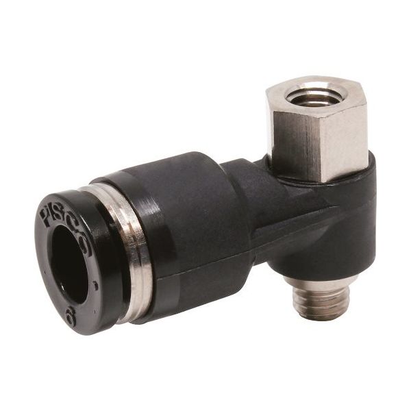 日本ピスコ ピスコ チューブフィッティング メスユニバーサルエルボチューブ6ネジM5 PHF6-M5 1セット(10個) 809-5193（直送品）