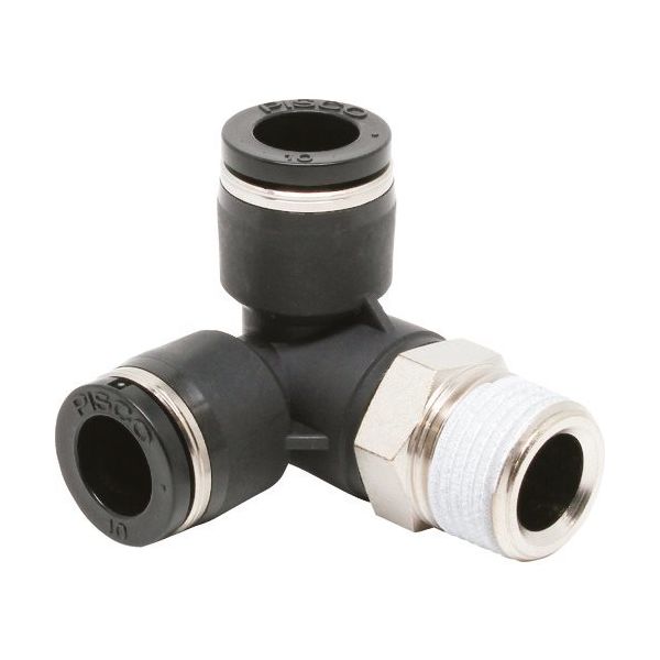 日本ピスコ ピスコ チューブフィッティング トリポッドエルボチューブ10ネジR3/8 PVX10-03 1セット(10個) 809-5276（直送品）