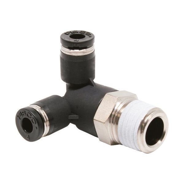 日本ピスコ ピスコ チューブフィッティング トリポッドエルボチューブ4ネジR1/4 PVX4-02 1セット(10個) 809-5282（直送品）