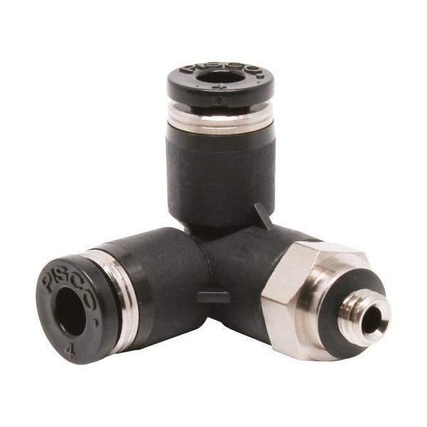 日本ピスコ ピスコ チューブフィッティング トリポッドエルボチューブ4ネジM5X08 PVX4-M5 1セット(10個) 809-5283（直送品）