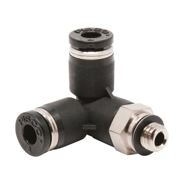 日本ピスコ ピスコ チューブフィッティング トリポッドエルボチューブ4ネジM6X1 PVX4-M6 1セット(10個) 809-5284（直送品）