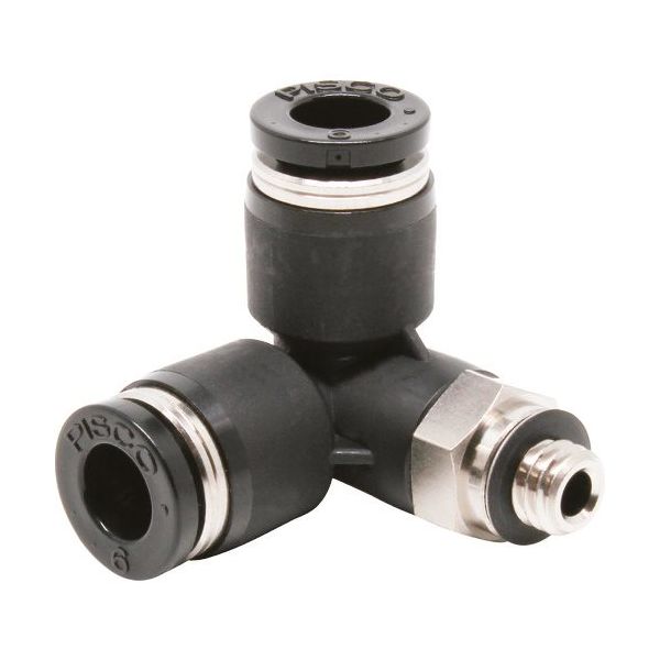 日本ピスコ ピスコ チューブフィッティング トリポッドエルボチューブ6ネジM6X1 PVX6-M6 1セット(10個) 809-5289（直送品）