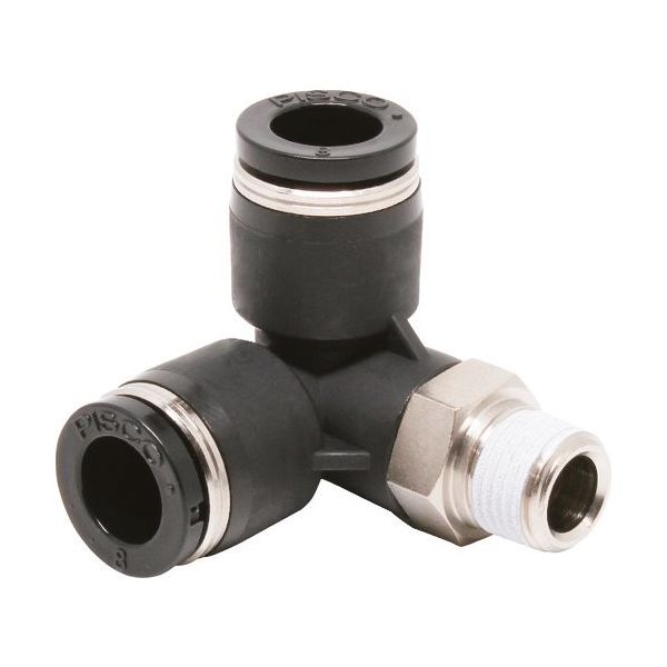 日本ピスコ ピスコ チューブフィッティング トリポッドエルボチューブ8ネジR1/8 PVX8-01 1セット(10個) 809-5290（直送品）