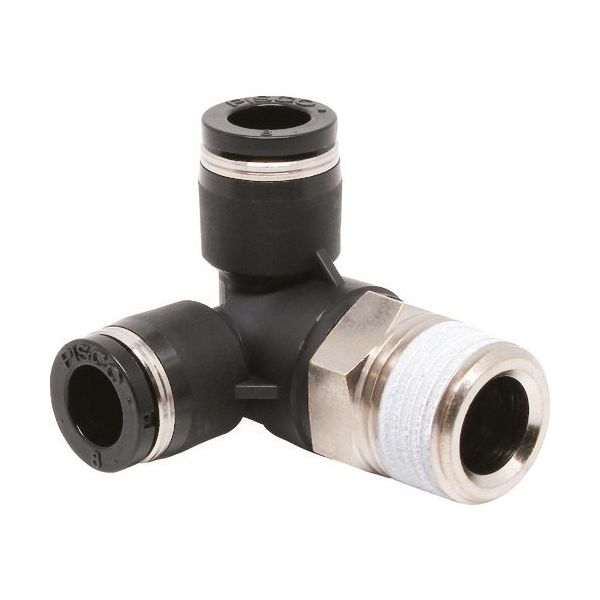 日本ピスコ ピスコ チューブフィッティング トリポッドエルボチューブ8ネジR3/8 PVX8-03 1セット(10個) 809-5292（直送品）